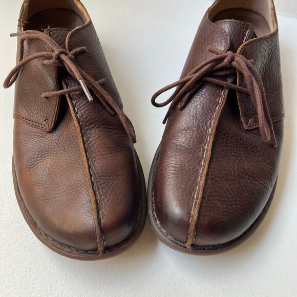 Born Oxfords Men\'s Size 12 Brown Lace-Up Pebbled Leather Split Toe Stitching main image 8